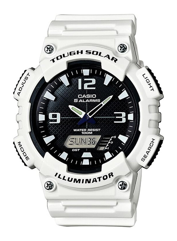 

Casio Quartz Analog + Digital Watch for Men with Resin Band, Water Resistant, AQ-S810WC-7AVCF, White-Black