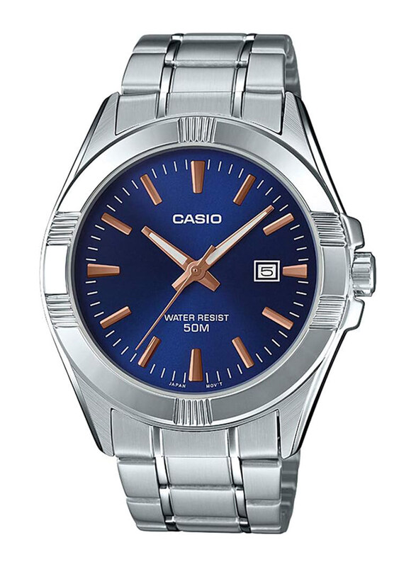 

Casio Analog Watch for Men with Stainless Steel Band, Water Resistant, MTP-1308D-2AVDF (A1513), Silver-Blue