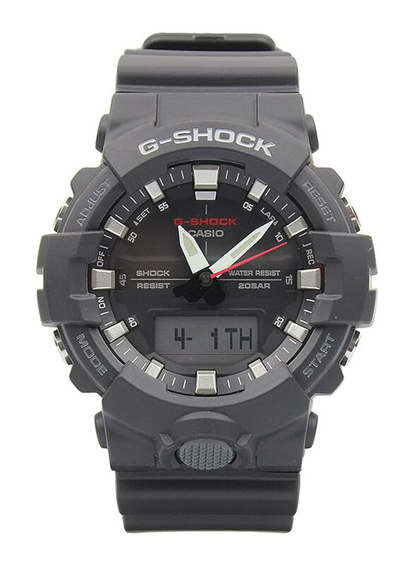 

Casio G-Shock Analog + Digital Watch for Men with Resin Band, Water Resistant, GA-800-1ADR, Black-Grey