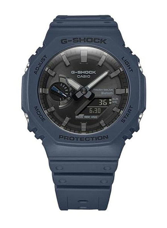 

Casio G-Shock Analog + Digital Watch for Men with Resin Band, Water Resistant, GA-B2100-2ADR, Blue-Black