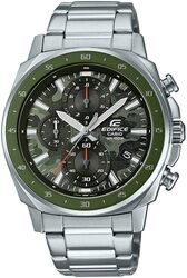 Casio Men Watch Edifice Chronograph Green Dial Stainless Steel Band EFV-600D-3CVUDF, Green, bracelet