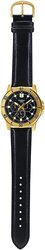 Casio Analog Watch for Men with Leather Band, Water Resistant and Chronograph, MTP-VD300GL-1EUDF, Black