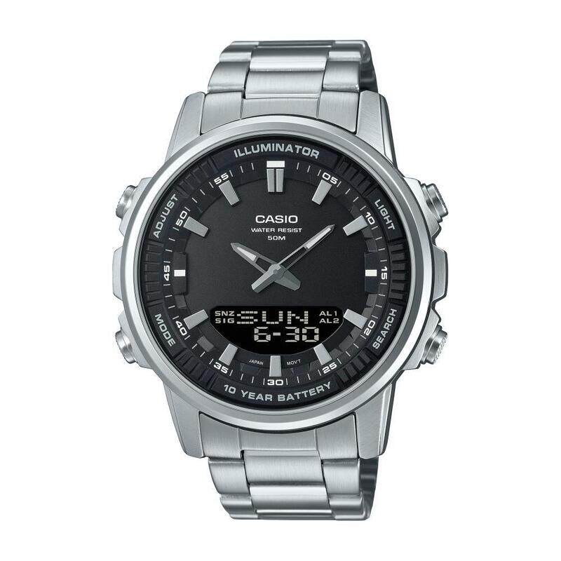 

Casio AMW-880-1A Stainless Steel Analog Digital Mens Watch 50M WR AMW ...