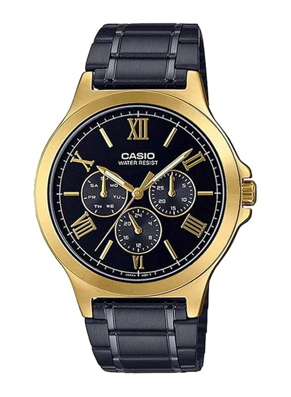 

Casio Analog Watch for Men with Stainless Steel Band, Water Resistant and Chronograph, MTP-V300GB-1AUDF, Black