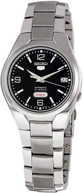 

Seiko Men's Black Dial Stainless Steel Band Watch - SNK623K1