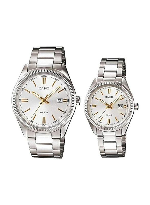 

Casio Analog Watch Unisex with Stainless Steel Band, Water Resistant, MTP/LTP-1302D-7A2VDF, Silver