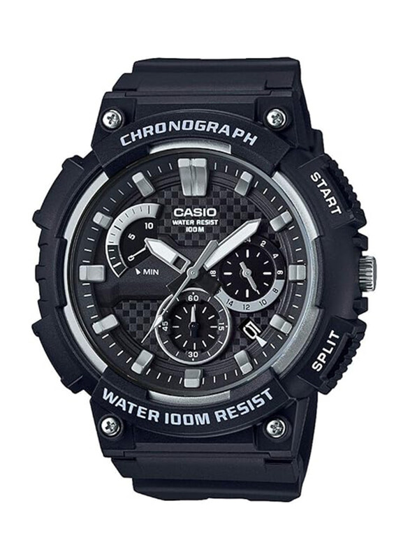 

Casio Analog Watch for Men with Resin Band, Water Resistant and Chronograph, MCW-200H-1AVEF, Black