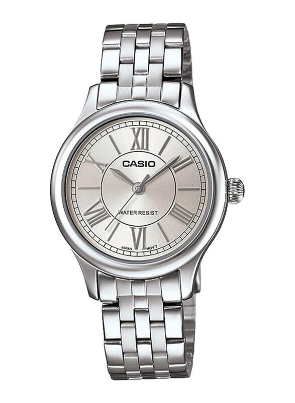 

Casio Analog Watch for Women with Stainless Steel Band, Water Resistant, LTP-E113D-7ADF, Silver