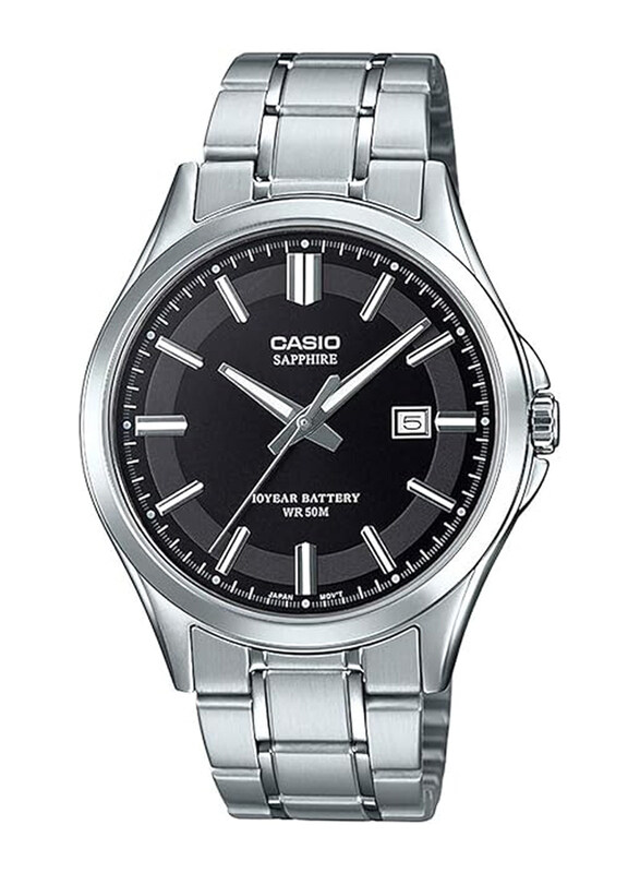 

Casio Analog Watch for Men with Stainless Steel Band, Water Resistant, MTS-100D-1AVDF (A1754), Silver-Black