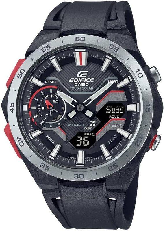

Casio Men Watch EDIFICE Windflow Digital Smartphone Link Solar Black Dial Resin Band ECB-2200P-1ADF