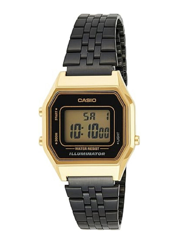 

Casio Digital Watch for Women with Stainless Steel Band, Water Resistant, LA680WEGB-1ADF, Black-Black