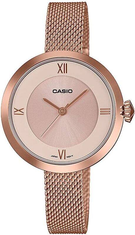 

Casio Women's Watch - LTP-E154MPG-4ADF Pink Dial, Rose Gold Band