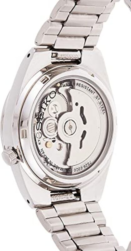 Seiko Automatic Analog Watch for Men with Stainless Steel Band, Water Resistant, SNK559J1, Silver-White