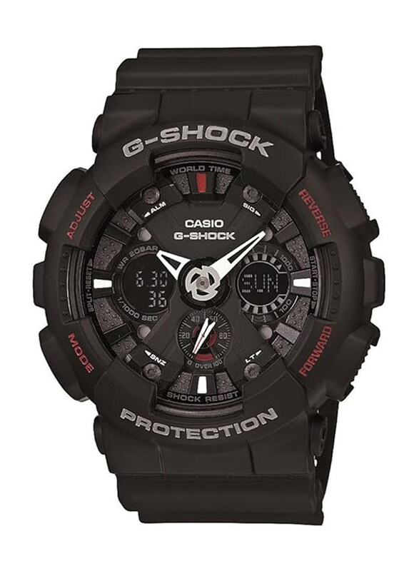 

Casio G-Shock Analog + Digital Watch for Men with Resin Band, Water Resistant, GA-120-1ADR, Black