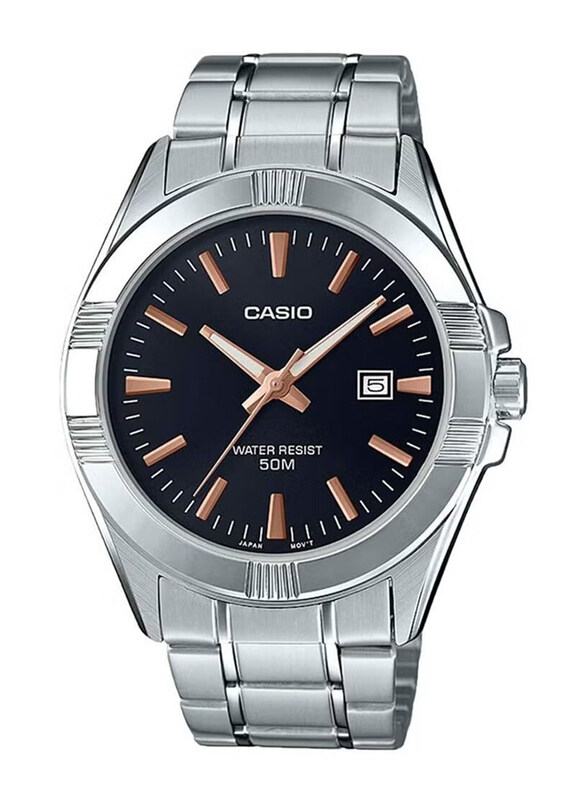 

Casio Analog Watch for Men with Stainless Steel Band, Water Resistant, MTP-1308D-1A2VDF, Silver-Black