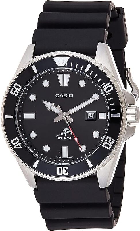 

Casio Men's Black Analog Anti Reverse Bezel Watch MDV-106-1AVCF
