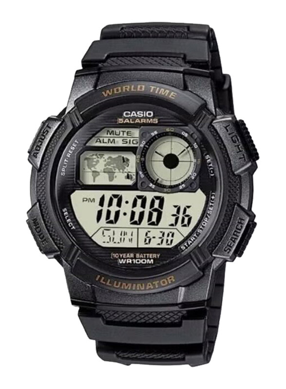 

Casio Digital Watch for Men with Resin Band, Water Resistant, AE-1000W-1AVDF, Black