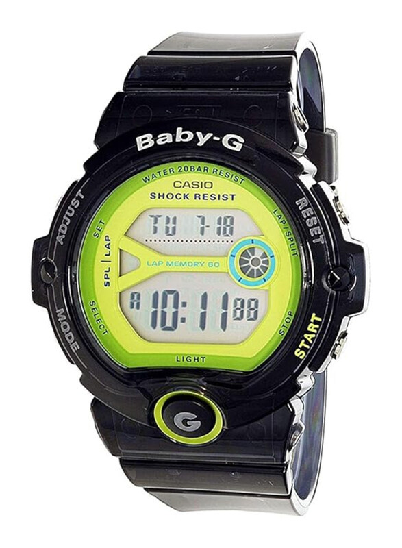 

Casio Digital Watch for Women with Resin Band, Water Resistant, BG-6903-1BDR, Green-Black