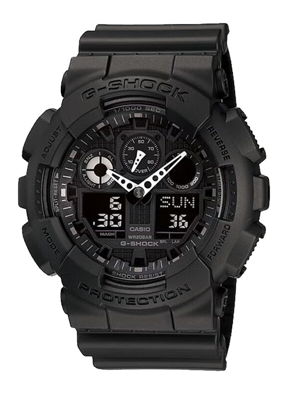 

Casio G-Shock Analog + Digital Quartz Watch for Men with Resin Band, Water Resistant, GA-100-1A1DR, Black