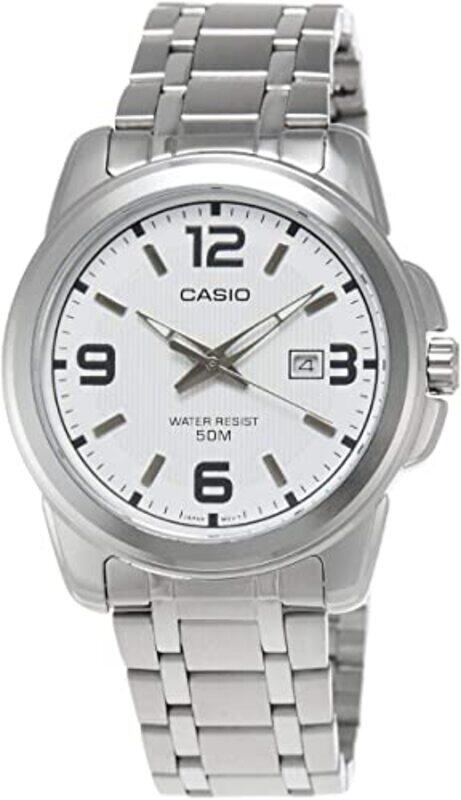 

Casio Analog Watch for Men with Stainless Steel Band, Water Resistant, MTP-1314D-7AVDF, Silver-White