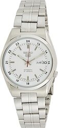 Seiko Automatic Analog Watch for Men with Stainless Steel Band, Water Resistant, SNK559J1, Silver-White