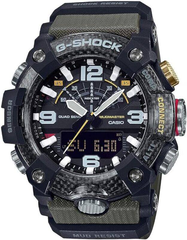 

Casio G-Shock Master of G Mudmaster Analog + Digital Watch for Men with Resin Band, Water Resistant, GG-B100-1A3DR (G973), Green-Black