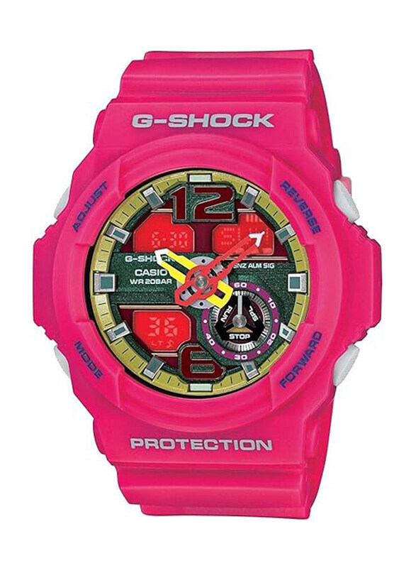 

Casio G-Shock Analog + Digital Watch for Men with Resin Band, Water Resistant, GA-310-4ADR, Pink-Multicolour