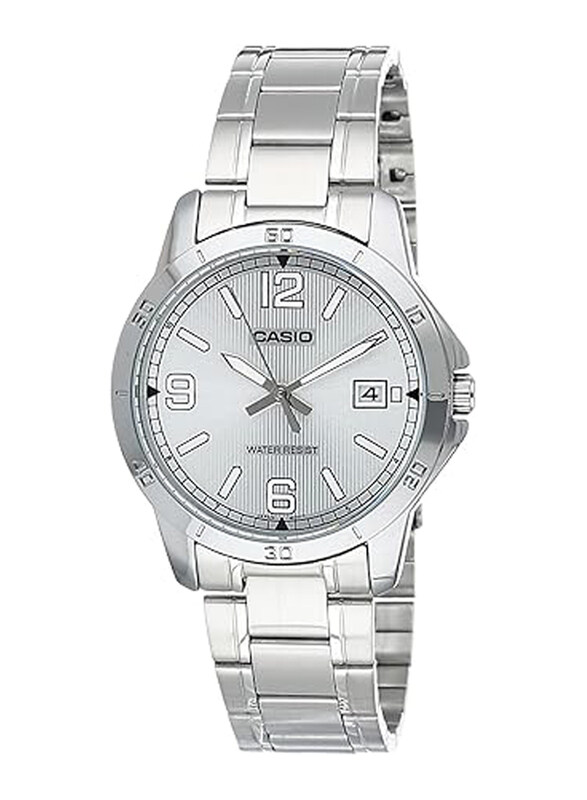 

Casio Analog Quartz Watch for Men with Stainless Steel Band, Water Resistant, MTP-V004D-7B2UDF, Silver