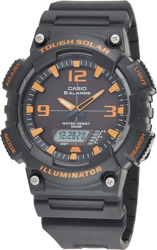 

Casio Analog-Digital Watch for Men with Resin Band, Water Resistant, AQ-S810W-8AV, Black-Black/Orange