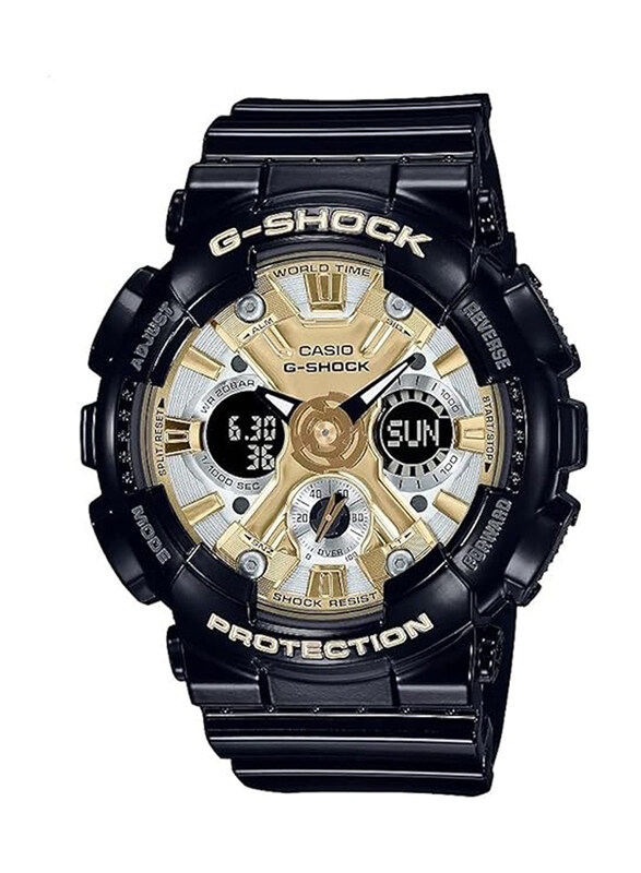 

Casio G-Shock Analog + Digital Watch for Women with Resin Band, Water Resistant, GMA-S110GB-1ADR, Black-Gold