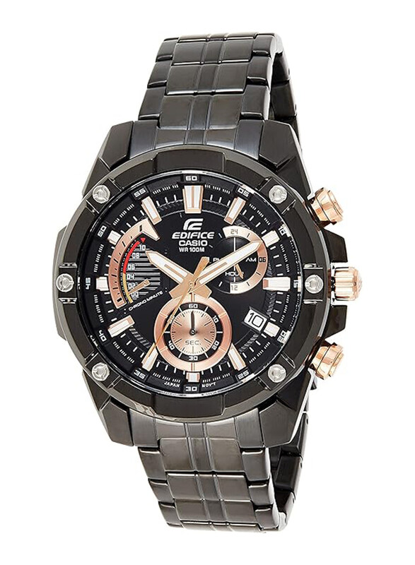 

Casio Edifice Analog Watch for Men with Stainless Steel Band, Water Resistant and Chronograph, EFR-559DC-1AVUDF (EX428), Silver-Black