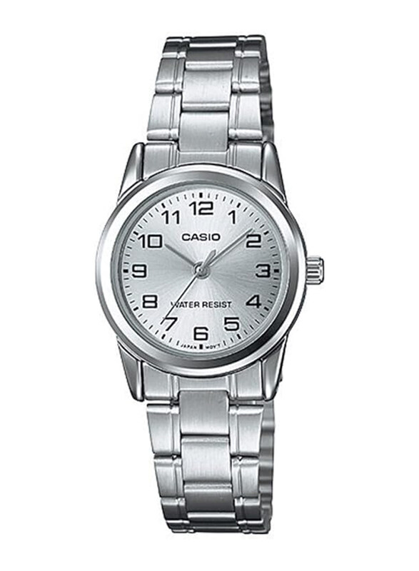 

Casio Analog Watch for Women with Stainless Steel Band, Water Resistant, LTP-V001D-7B, Silver