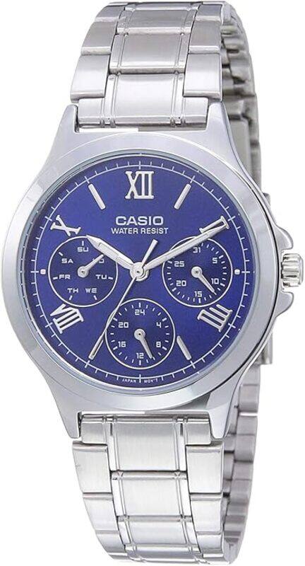 

Casio Women's Watch - LTP-V300D-2A2UDF Blue Dial, Silver Band