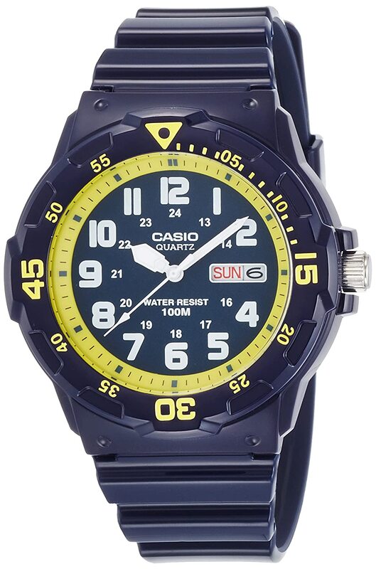 Casio Analog Quartz Display Watch for Men with Resin Band, Water Resistant, MRW-200HC-2BV, Blue