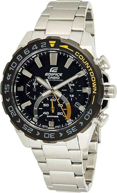 

Casio Edifice Analog Watch for Men with Stainless Steel Band, Water Resistant and Chronograph, EFS-S550DB-1AVUDF (ED475), Silver-Black