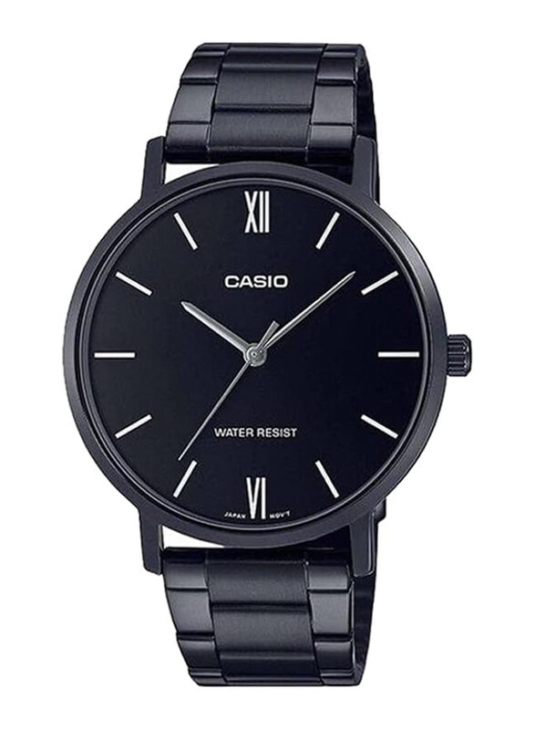 

Casio Analog Watch for Men with Stainless Steel Band, Water Resistant, MTP-VT01B-1BUDF, Black