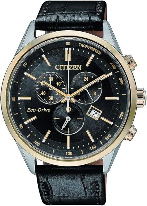 

CITIZEN Mens Solar Powered Watch, Analog Display and Leather Strap