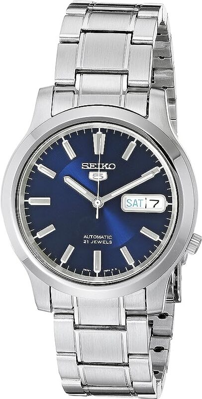 SEIKO 5 men’s automatic stainless steel watch with English/Arabic day and date - SNK793K1