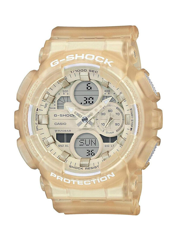 

Casio G-Shock Analog + Digital Watch for Women with Resin Band, Water Resistant and Chronograph, GMA-S140NC-7AER, Beige