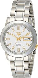 Seiko Automatic Analog Watch for Men with Stainless Steel Band, Water Resistant, SNKK07J1, Silver-White