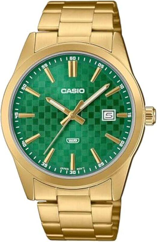 

CASIO Analog Green Dial Gold Stainless Steel Men's Watch MTP