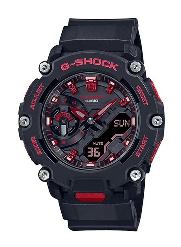 

Casio G-Shock Analog + Digital Watch for Men with Resin Band, Water Resistant, GA-2200BNR-1ADR, Black