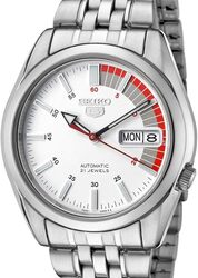 Seiko Men's White Dial Stainless Steel Band Watch - SNK369K1