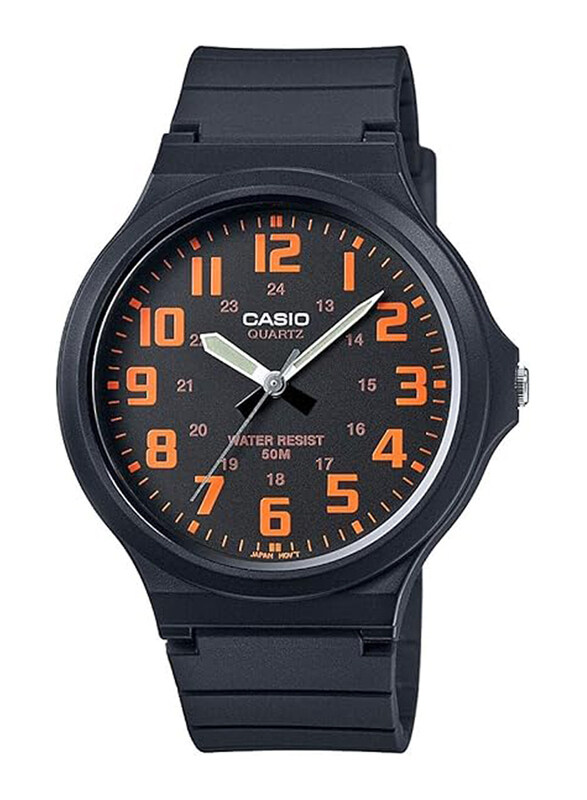 

Casio Analog Watch for Men with Resin Band, Water Resistant, MW-240-4BVEF, Black/Black