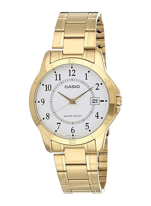 

Casio Analog Watch for Men with Stainless Steel Band, Water Resistant, EAW-MTP-V004G-7BUDF, Gold/White