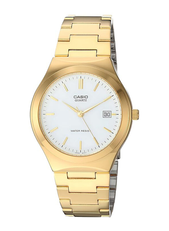 

Casio Analog Watch for Men with Stainless Steel Band, Water Resistant, MTP-1170N-7ADF - WW, Gold-White