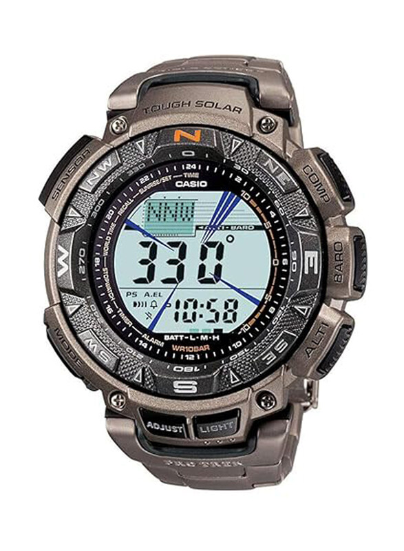 

Casio Digital Watch for Men with Stainless Steel Band, Water Resistant, PRG-240T-7DR, Grey