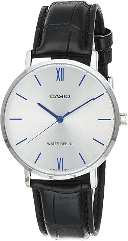 

Casio Men's Watch - MTP-VT01L-7B1 Silver Dial, Black Band