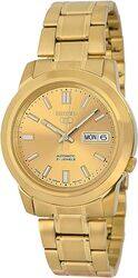 Seiko Men Gold Dial Stainless Steel Band Watch - SKKK20J1