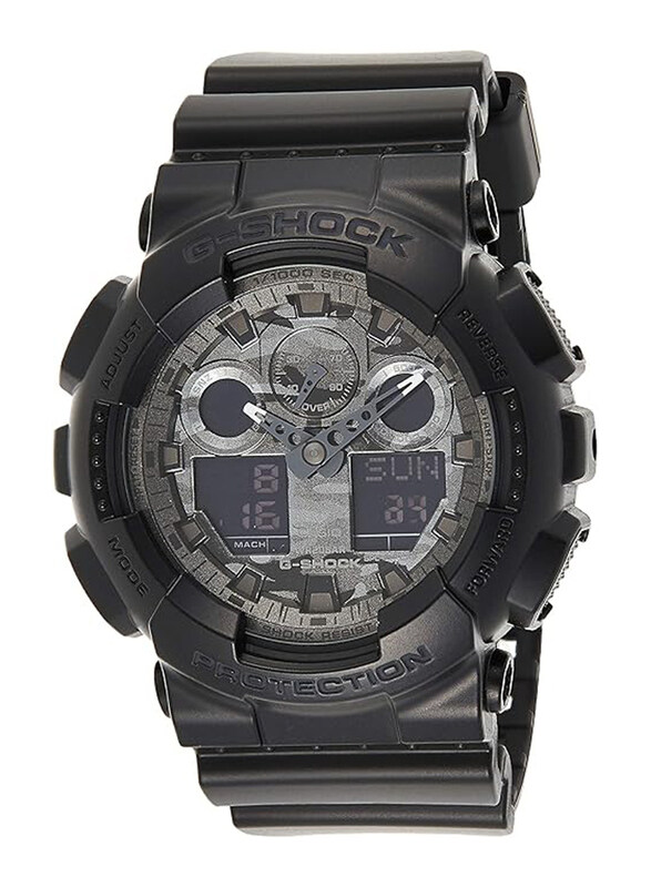 

Casio G-Shock Analog + Digital Sport Watch for Men with Resin Band, Water Resistant & Chronograph, GA-100CF-1A9, Black-Grey